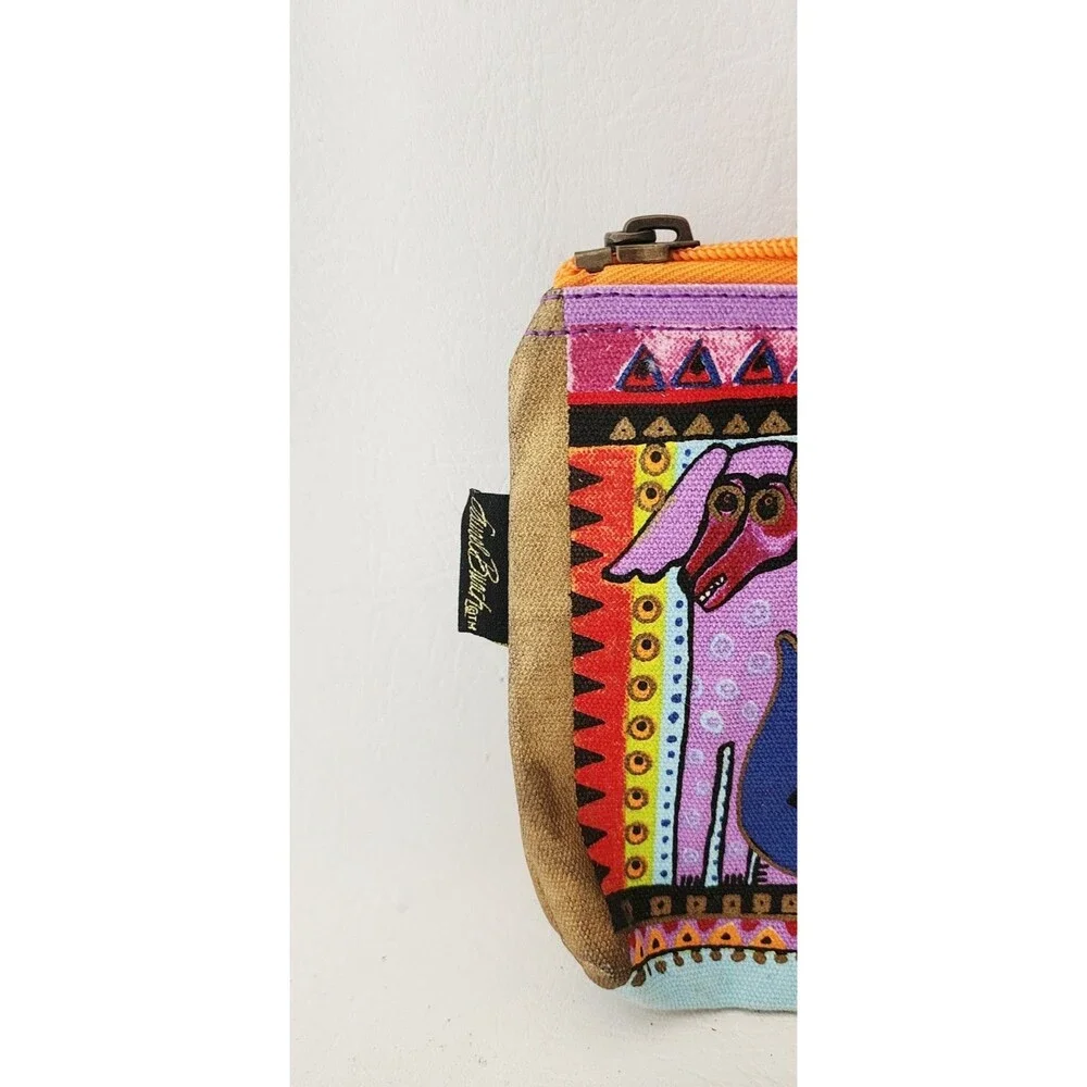 Laurel Burch Dogs Zip Up Cosmetic Travel Bag Sand N Sun Pop Art